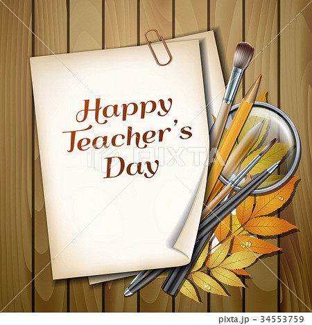 Teacher s Day vector card. Teacher s Day vector card. 34553759