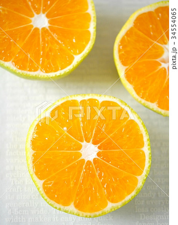 極早生みかん　カットイメージ　（ハイアングル） 34554065