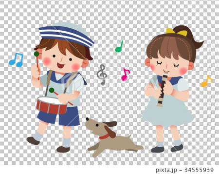 男の子　女の子　楽器② 34555939