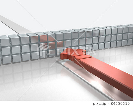 国境での停滞を表すアブストラクト3DCGイラスト 34556519
