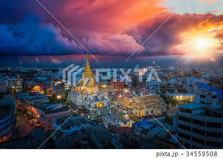 Day to night short of Temple in china town 34559508