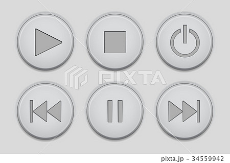 Buttons. Gray set of media icons 34559942