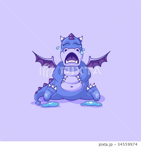 Vector Emoji character cartoon dragon dinosaur 34559974