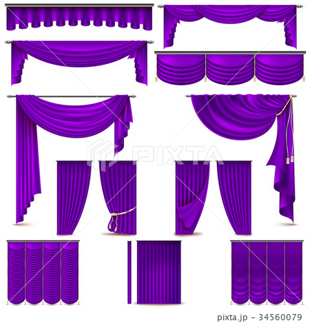 Curtains and draperies interior decoration object 34560079