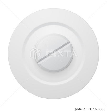 Pill on white plate. Vitamin 34560222