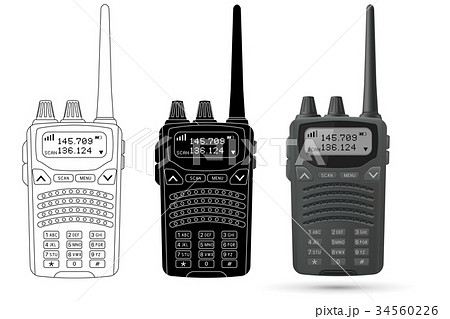 Radio transceiver with antenna and number buttons 34560226