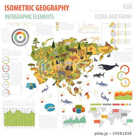 Isometric Asian flora and fauna map constructor Isometric Asian flora and fauna map constructor 34561836