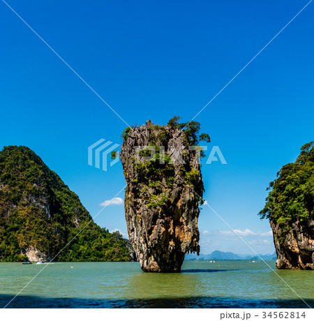 James Bond Island at Phang Nga Bay near Phuket James Bond Island at Phang Nga Bay near Phuket 34562814