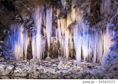 三十槌の氷柱 ライトアップ 秩父 三十槌の氷柱 ライトアップ 秩父 34563523