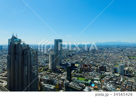 新宿パークタワーと東京オペラシティ　富士山 34565426