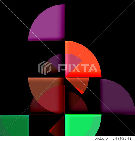 Circle elements on black background 34565542