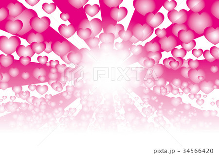 背景素材壁紙 ハートマーク 模様 パターン 放射 集中線 愛情 恋愛 幸福 希望 チャンス 天国 光のイラスト素材