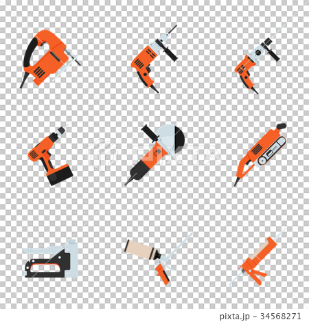 Set of building electrotools for repair. Vector il Set of building electrotools for repair. Vector il 34568271