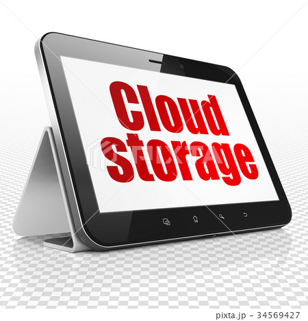 Cloud computing concept: Tablet Computer with 34569427