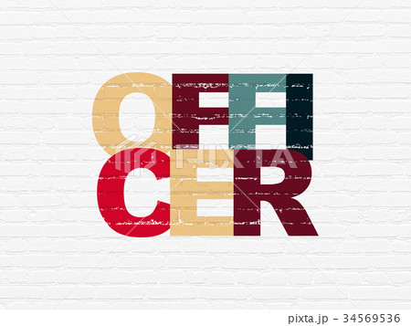 Law concept: Officer on wall background Law concept: Officer on wall background 34569536