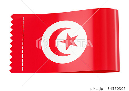 Clothing tag, label with flag of Tunis Clothing tag, label with flag of Tunis 34570305