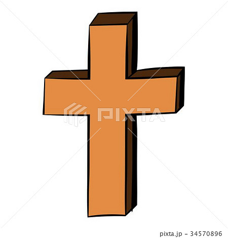 Christian cross icon cartoon 34570896