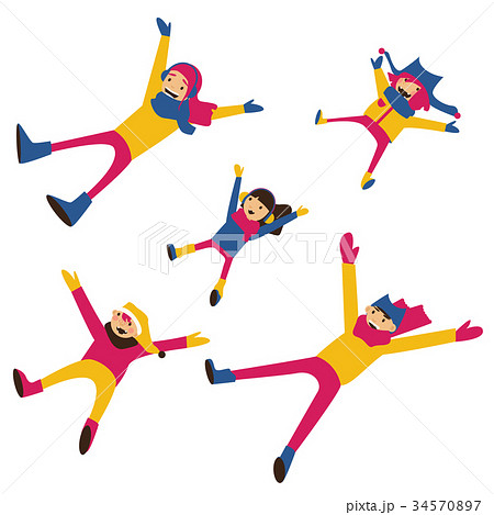 Set  people with wide apart hands  34570897