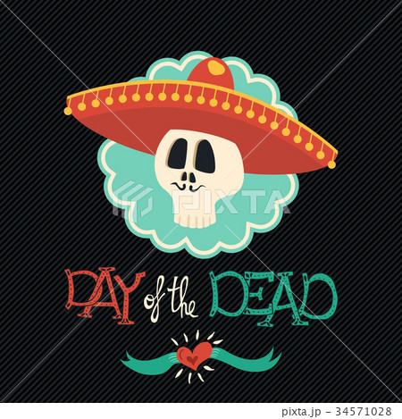 Day of the dead mexican mariachi hat sugar skull 34571028