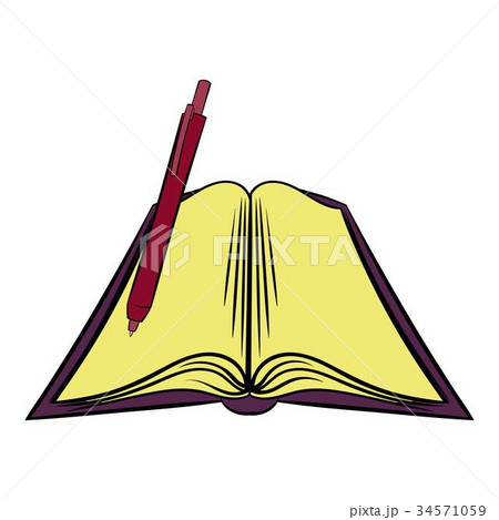 Open textbook icon cartoon 34571059