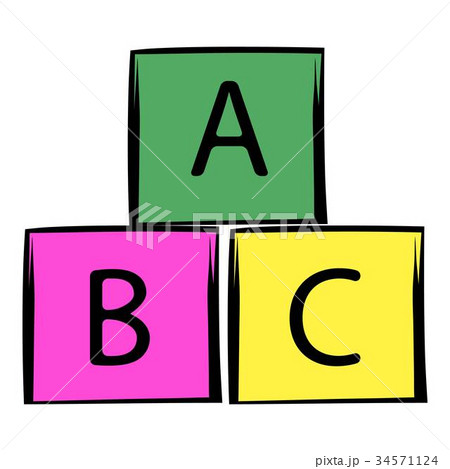 Baby cubes icon cartoon 34571124