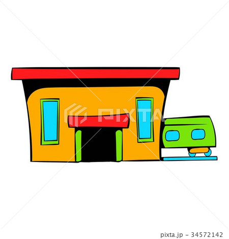 Railway station icon, icon cartoon 34572142