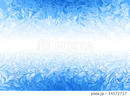 Winter Blue Frost Pattern On White Backgroundのイラスト素材