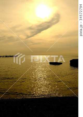 海の夕景・荒井浜海岸 海の夕景・荒井浜海岸 34572794