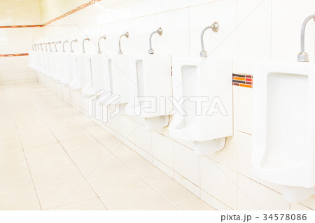 white tiles Public toilets, urinals white tiles Public toilets, urinals 34578086