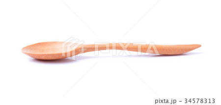Wooden spoon on White background 34578313
