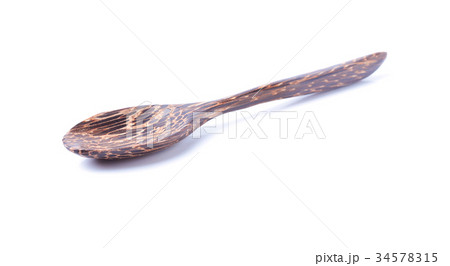 Wooden spoon on White background 34578315