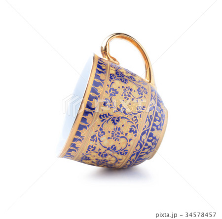 porcelain tea cup on white background porcelain tea cup on white background 34578457