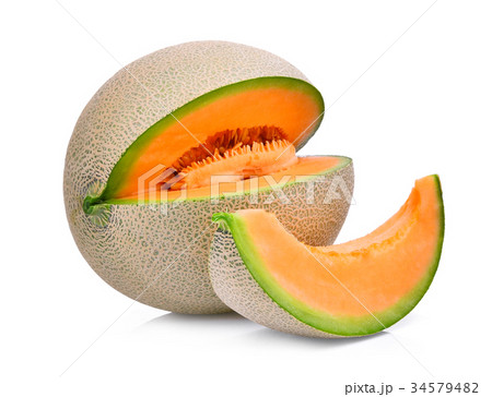 slice of japanese melons, orange melon slice of japanese melons, orange melon 34579482