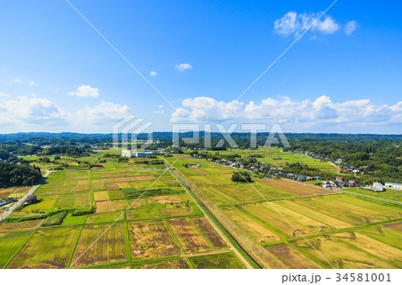 千葉県茂原市の圏央道付近を空撮 千葉県茂原市の圏央道付近を空撮 34581001
