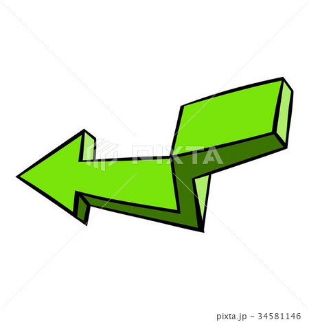 Green broken arrow icon, icon cartoon 34581146