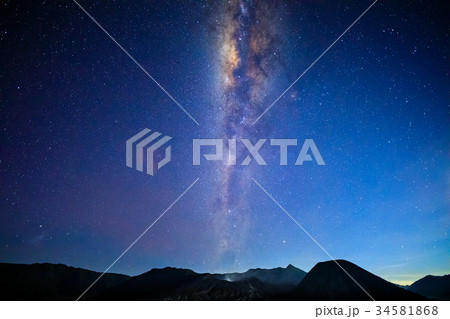 Bromo volcano with milky way, Indonesia 34581868