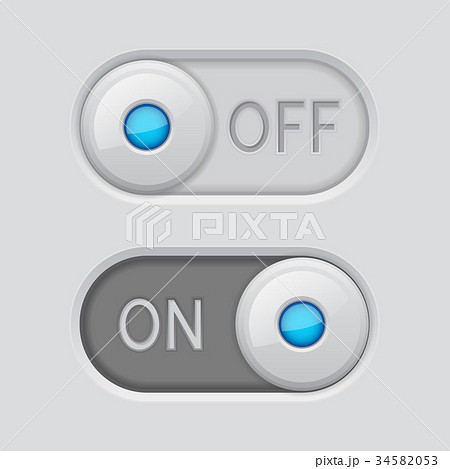 Toggle switch white buttons ON and OFF 34582053