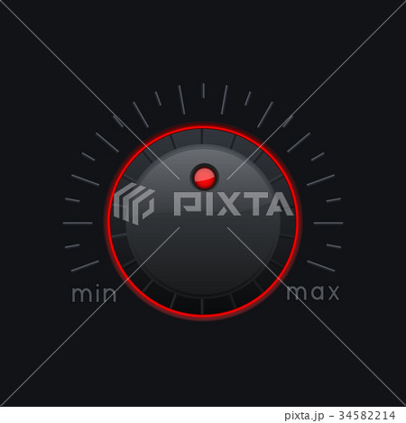 Black knob button. Min and max level 34582214