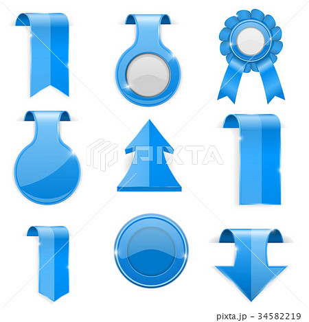 Blue 3d labels. Design elements Blue 3d labels. Design elements 34582219