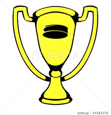 Gold shiny trophy cup award icon, icon cartoon 34582250
