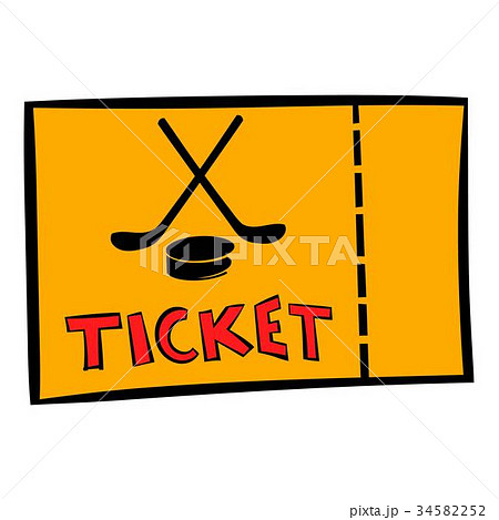 Hockey tickets icon, icon cartoon 34582252