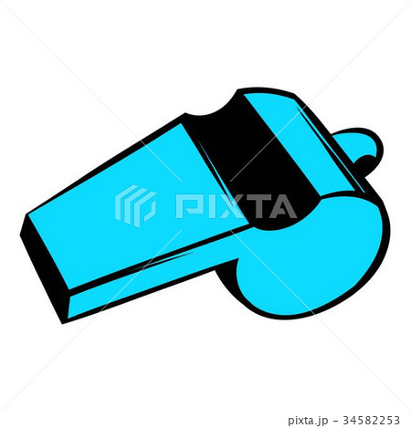 Blue sport whistle icon, icon cartoon 34582253