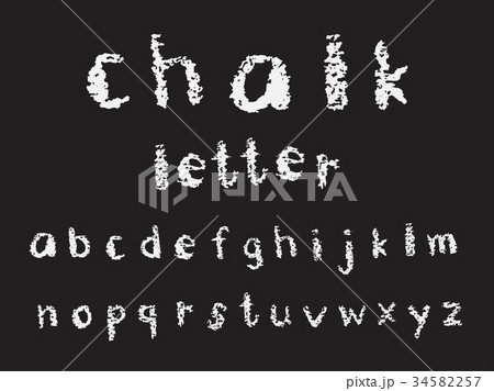 Hand Drawn Chalk Alphabet 34582257