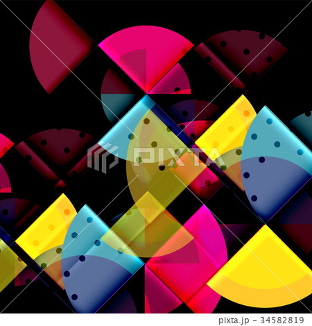 Circle elements on black background 34582819