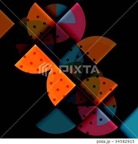 Circle elements on black background 34582915