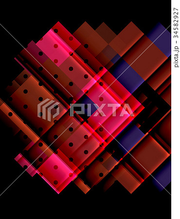 Colorful triangles and arrows on dark background 34582927