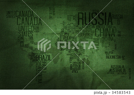 Countries Name World Map on Military Texture 34583543