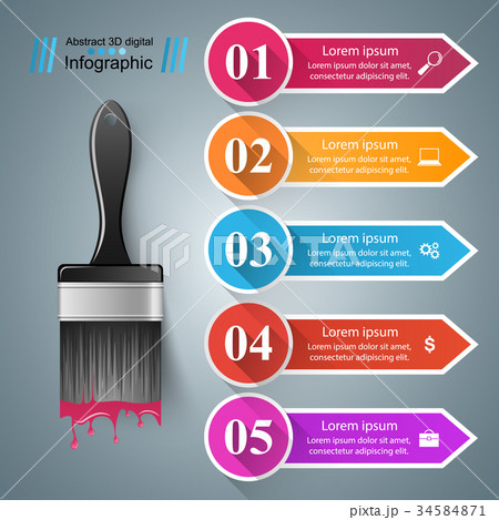 Brush for drawing on a gray background. Brush for drawing on a gray background. 34584871