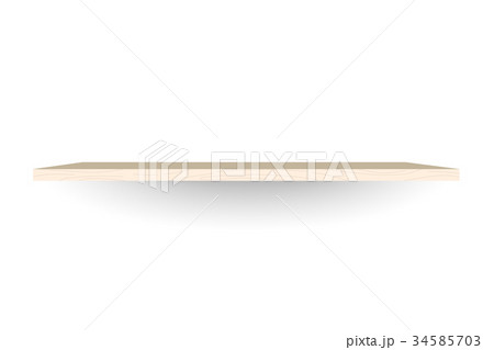 Wood shelf on white background 34585703