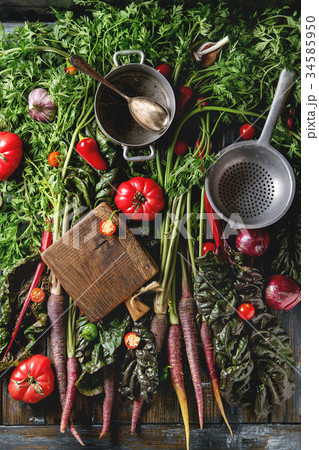 Purple carrot with vegetables 34585950